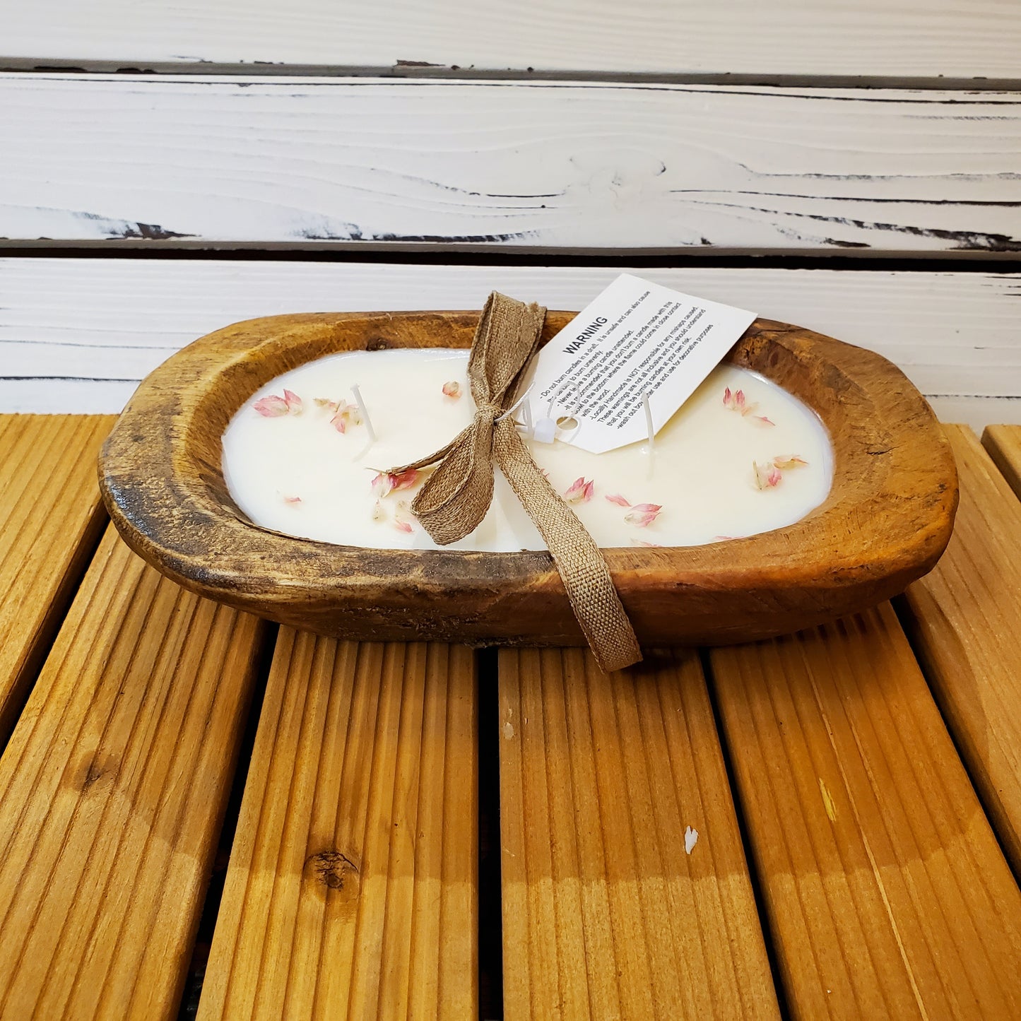Strawberry- Soy Wax Wooden Dough Bowl Candle