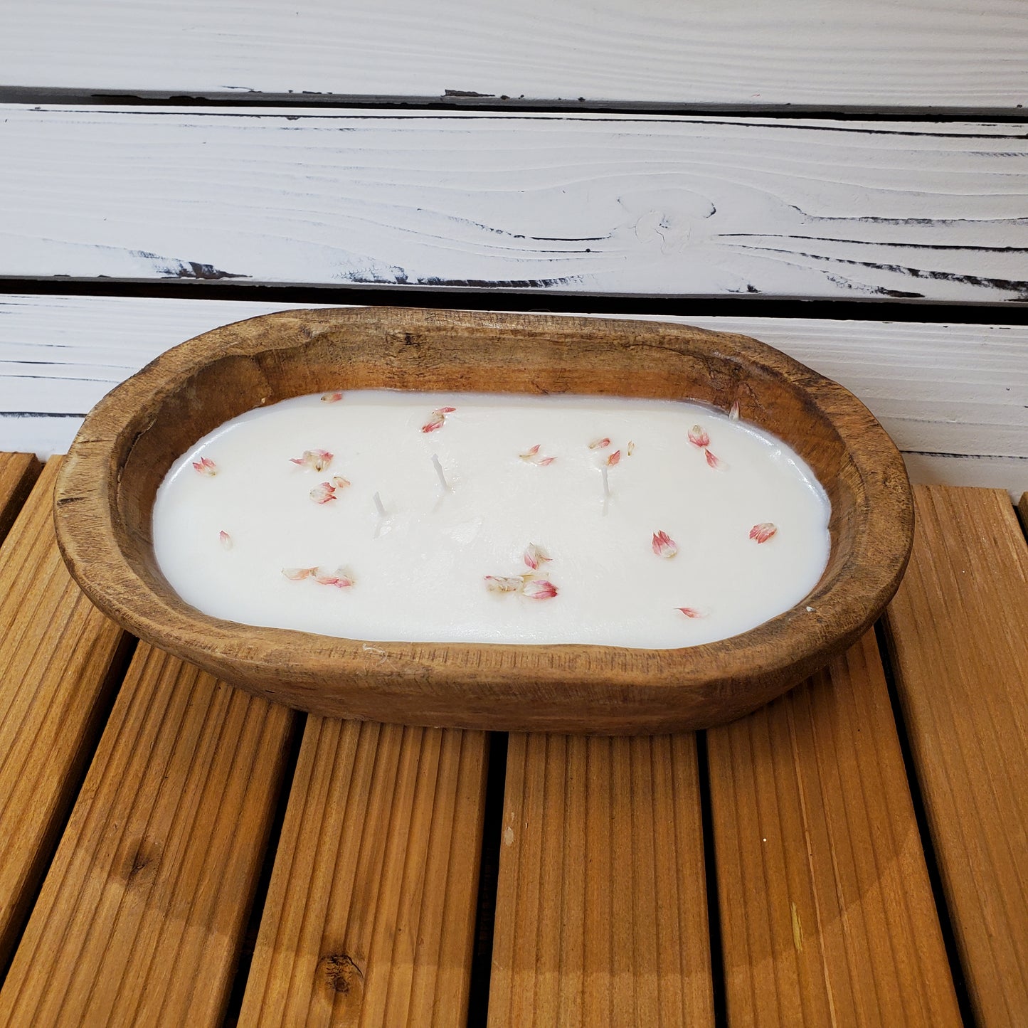 Strawberry- Soy Wax Wooden Dough Bowl Candle