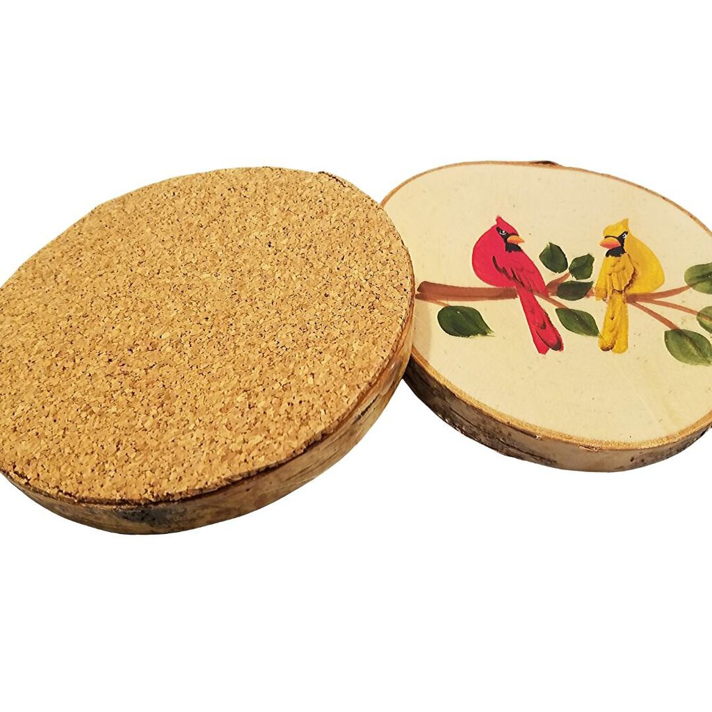 Wood carving with wood birds