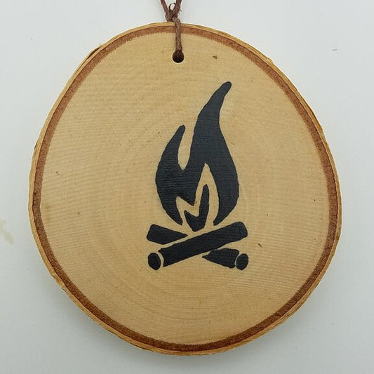 Small Campfire Birch Ornament