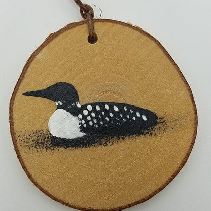 Small Loon Birch Ornament