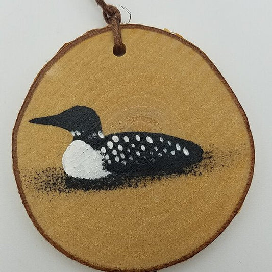 Small Loon Birch Ornament