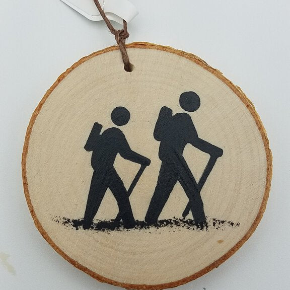 Hiker Small Birch Ornament