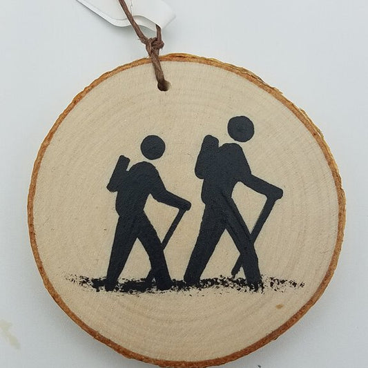 Hiker Small Birch Ornament