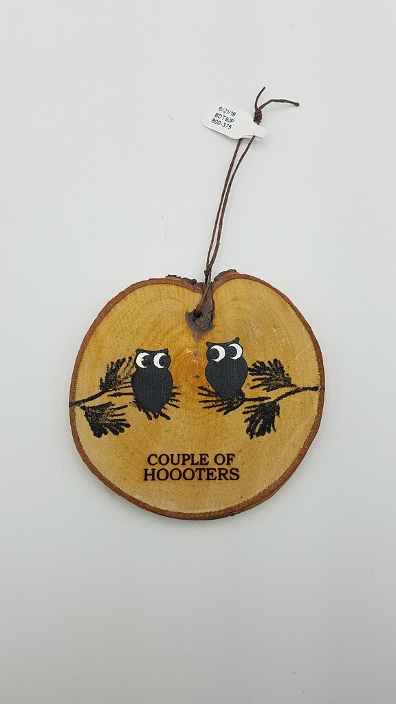 Couple Of Hooters Owl Birch Ornament
