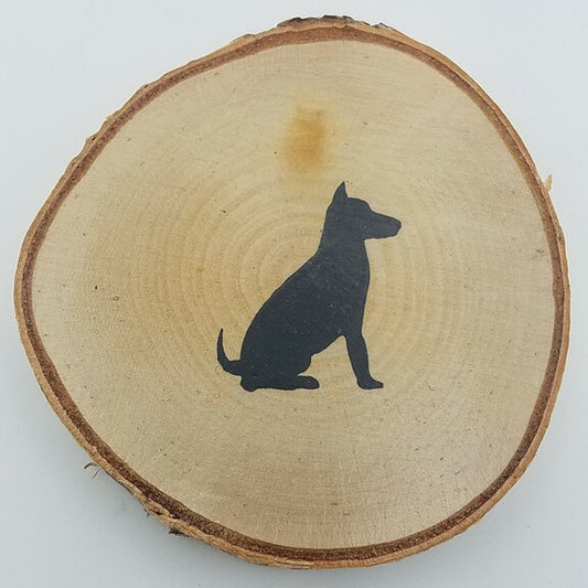 Dog Birch Tree Slice Coaster