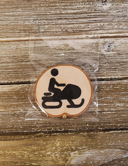 Snowmobile Birch Tree Magnet