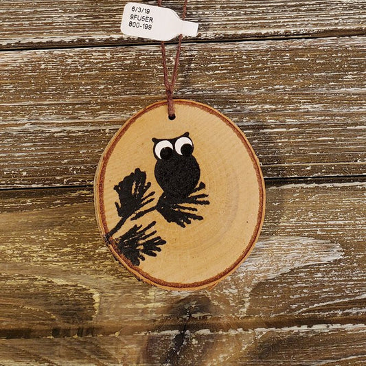 Small Owl Birch Ornament
