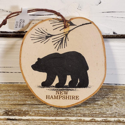 NH Bear Medium Birch Ornament