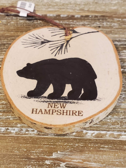 NH Bear Medium Birch Ornament